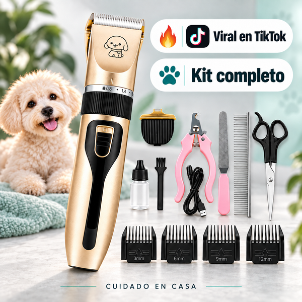 Cortadora inalámbrica para mascotas con kit completo y sello Viral en TikTok