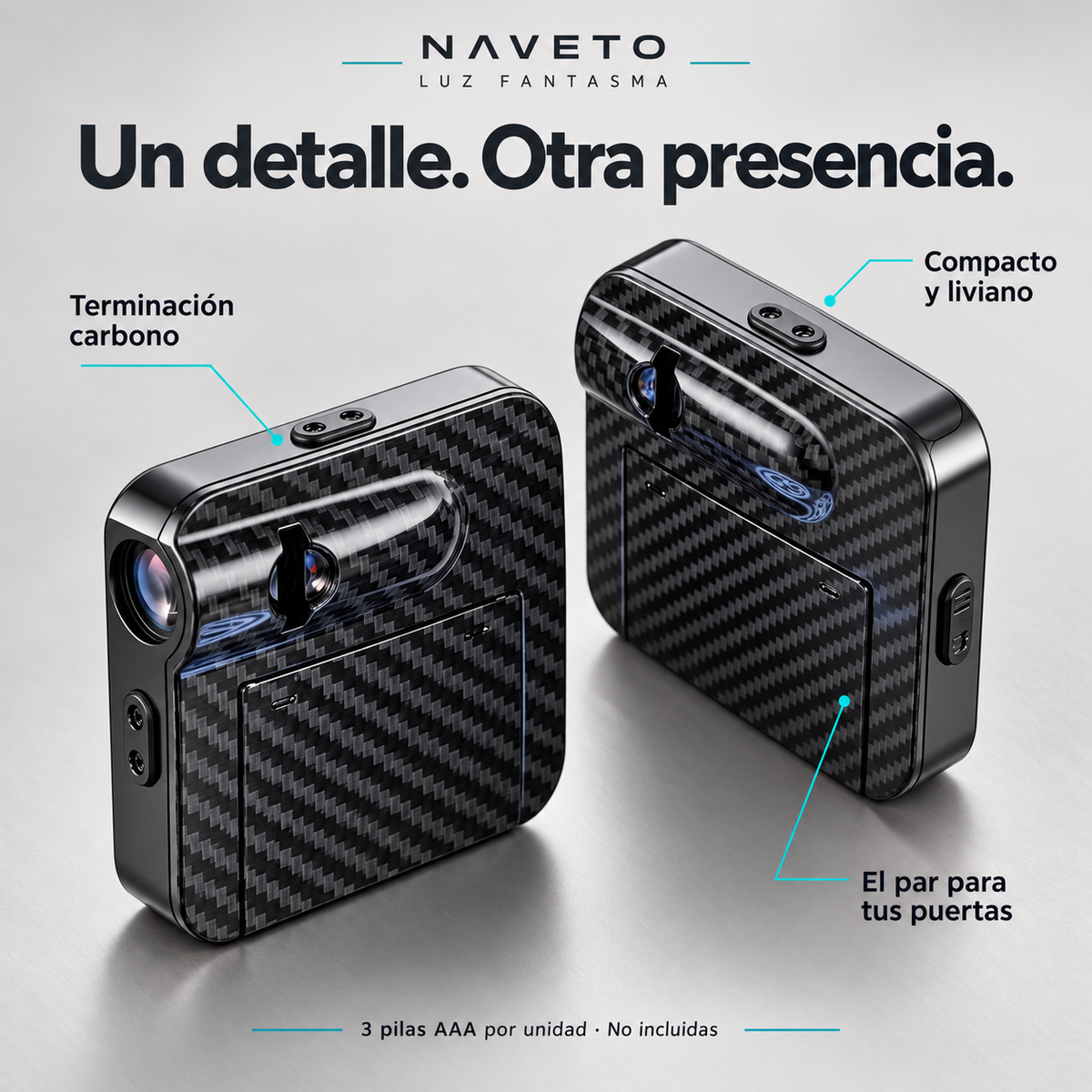 Detalle ilustrativo del par de proyectores