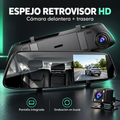 ESPEJO RETROVISOR CON CAMARA DELANTERA + CAMARA TRASERA HD