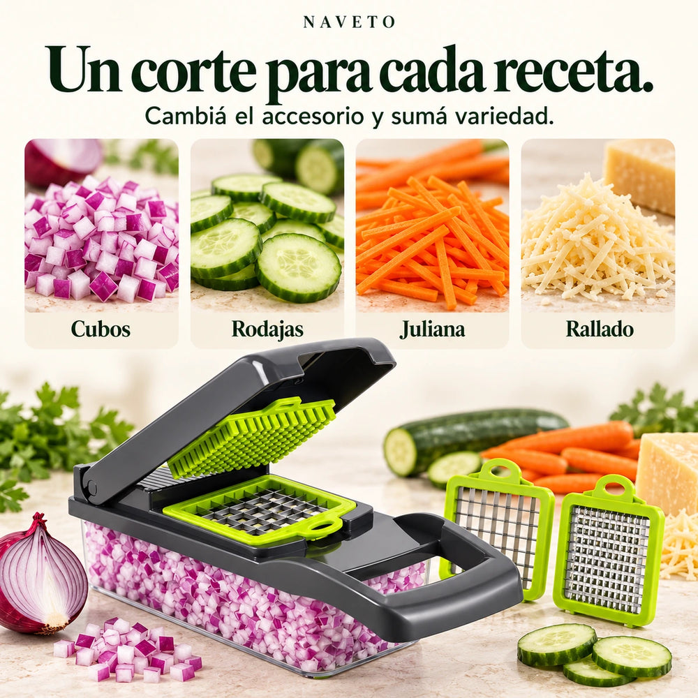 Tipos de corte: cubos, rodajas, juliana y rallado
