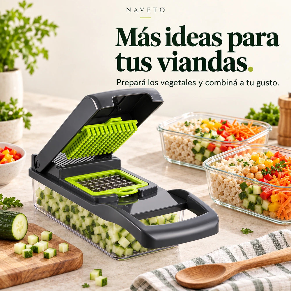 Viandas preparadas con verduras picadas