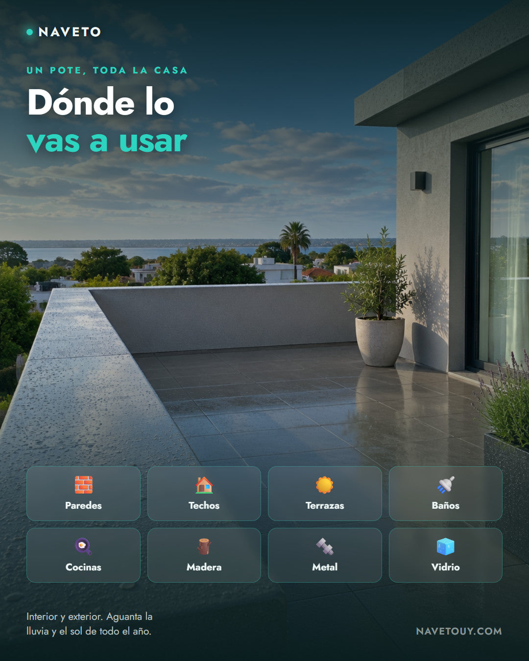 Lugares donde se puede usar el sellador